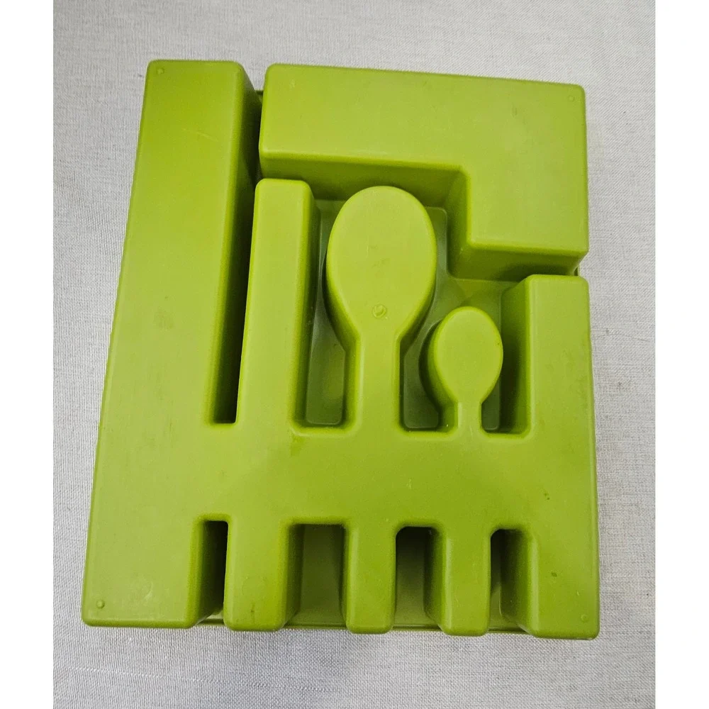 Cutlery Drawer Organizer Avocado Green Vintage Retro Plastic Tray 13.5